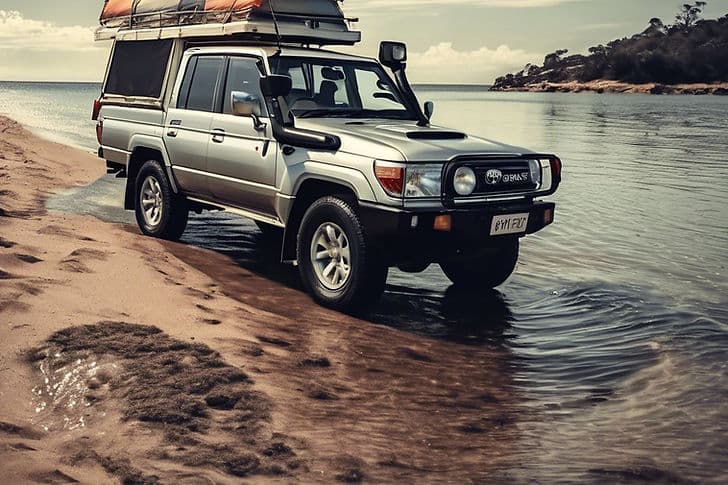 Landcruiser towing a boat — tow mode